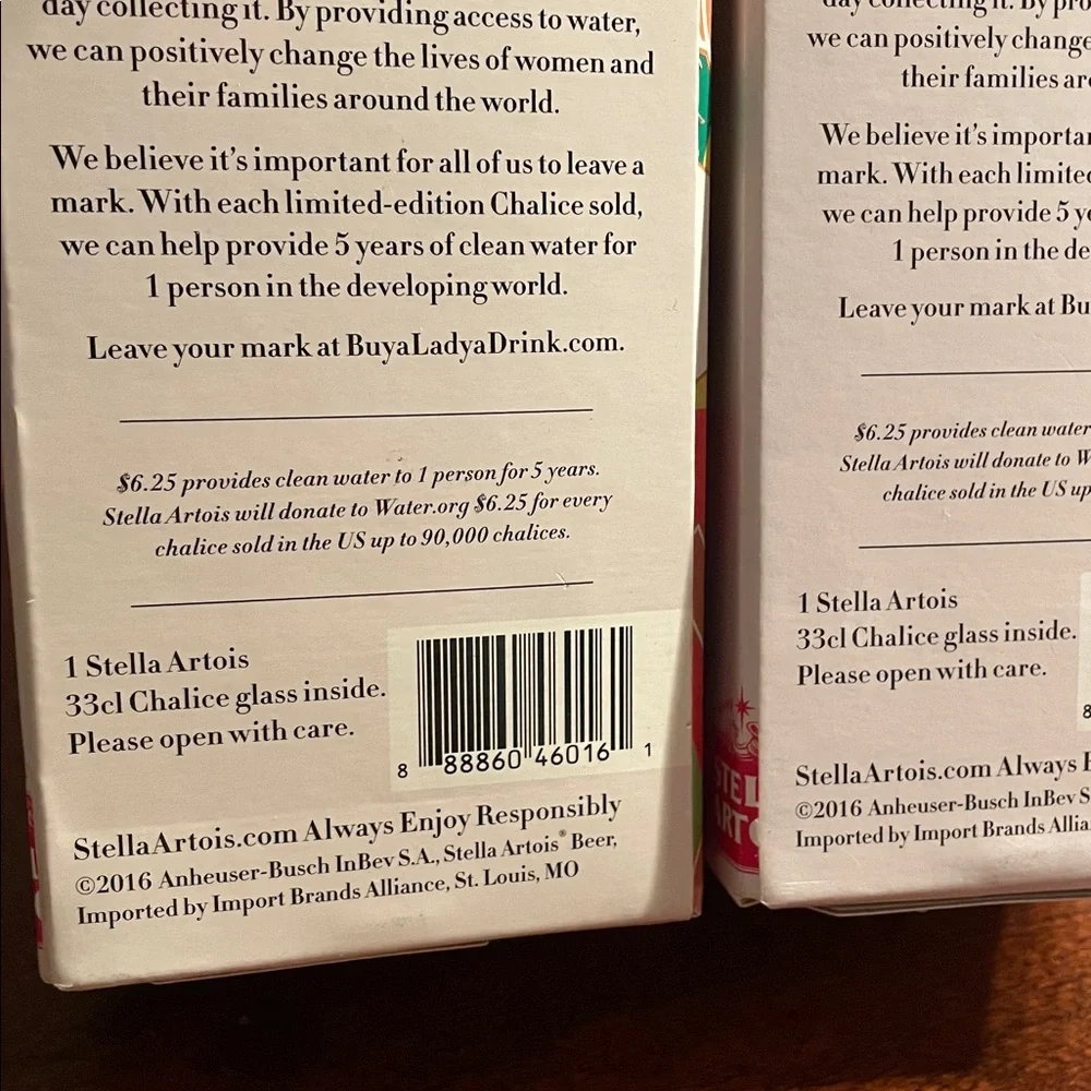Stella Artois X Water.org Chalices “Peru & Haiti” Editions [Lot of 2]